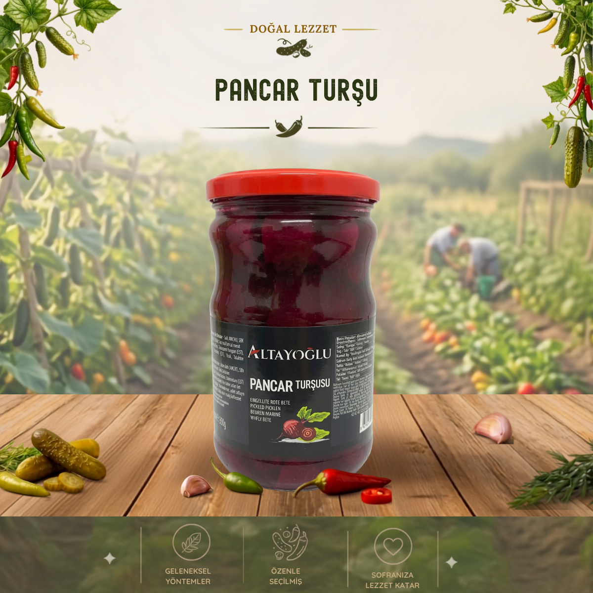 660 cc Cam Kavanoz Pancar Turşu