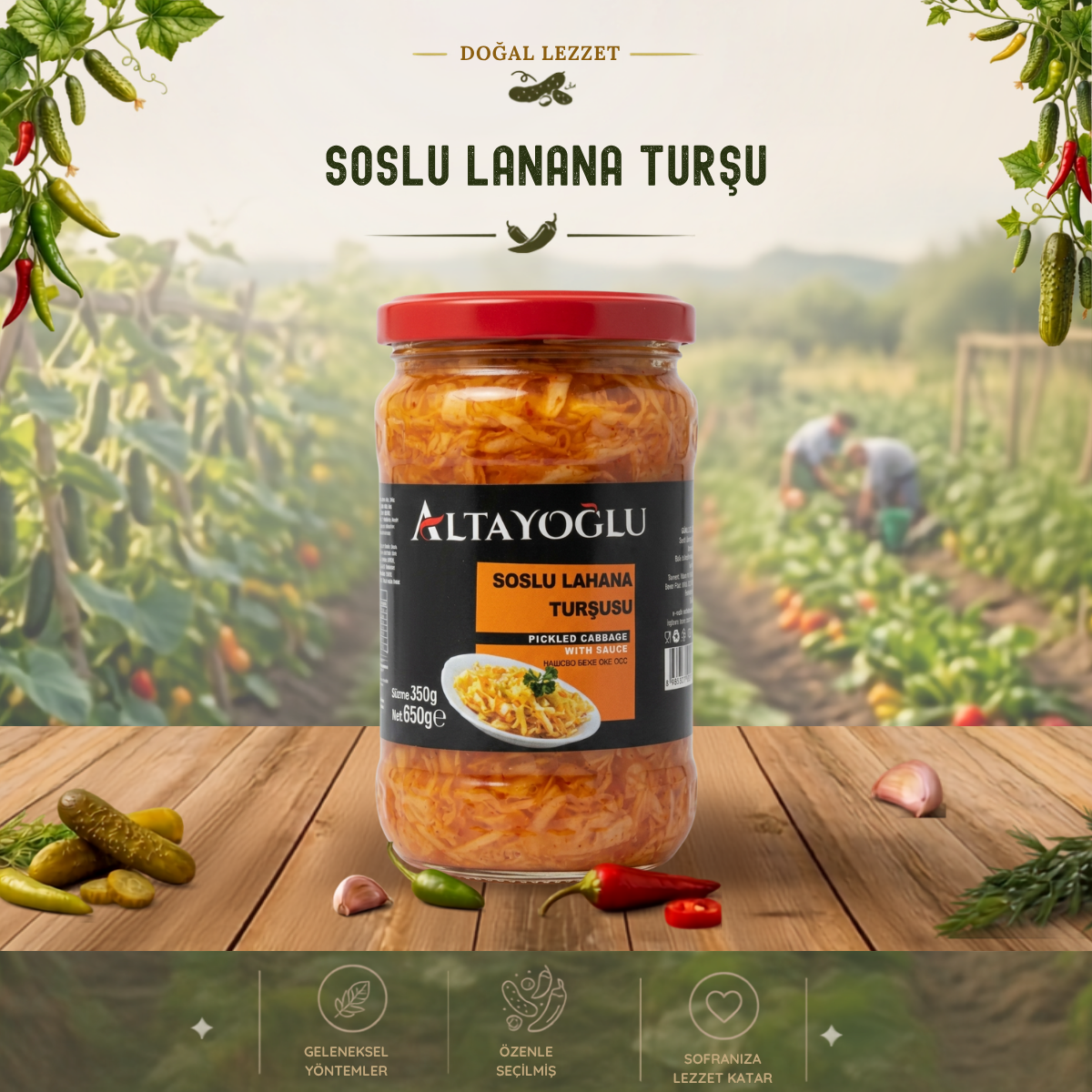 660 cc Soslu Lahana Turşu (350 Gr)